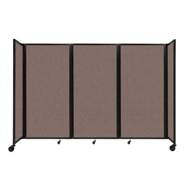 Room Divider 360 Folding Portable Partition 8'6" x 6' Latte Fabric